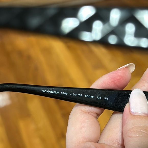 CHANEL Black Frame Quilted CC Logo Sunglasses - Picture 6 of 12